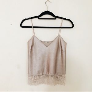 Zara pink faux leather blouse